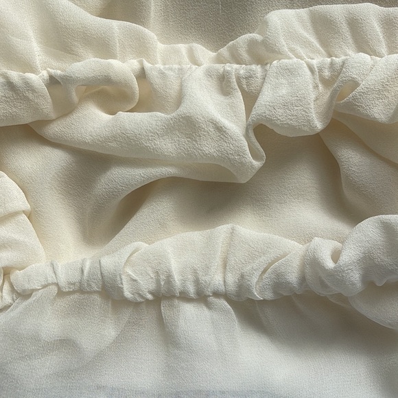 Chiana Silk chiffon Ivory Baby Doll bubble hem Blouse Size M - Picture 8 of 8